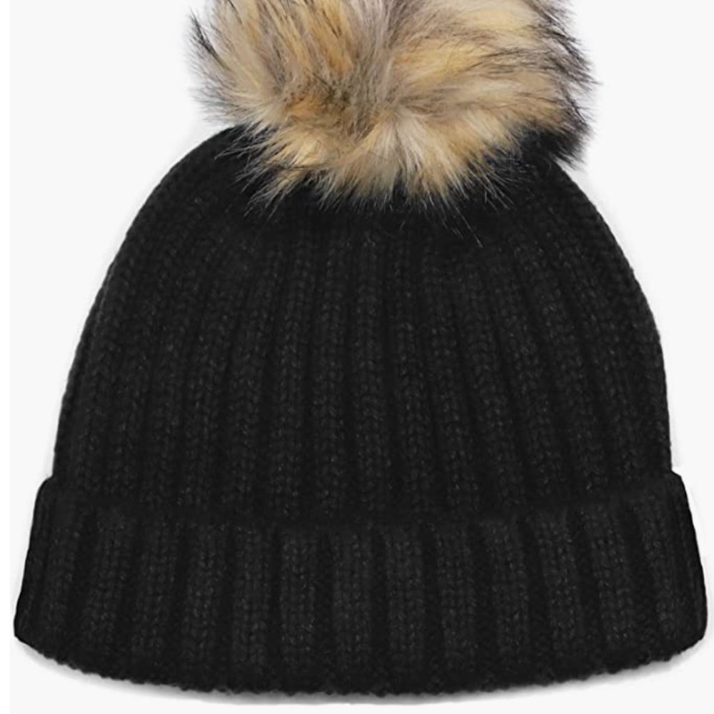 J.Crew Women's Faux Fur Pom-Pom Beanie Hat